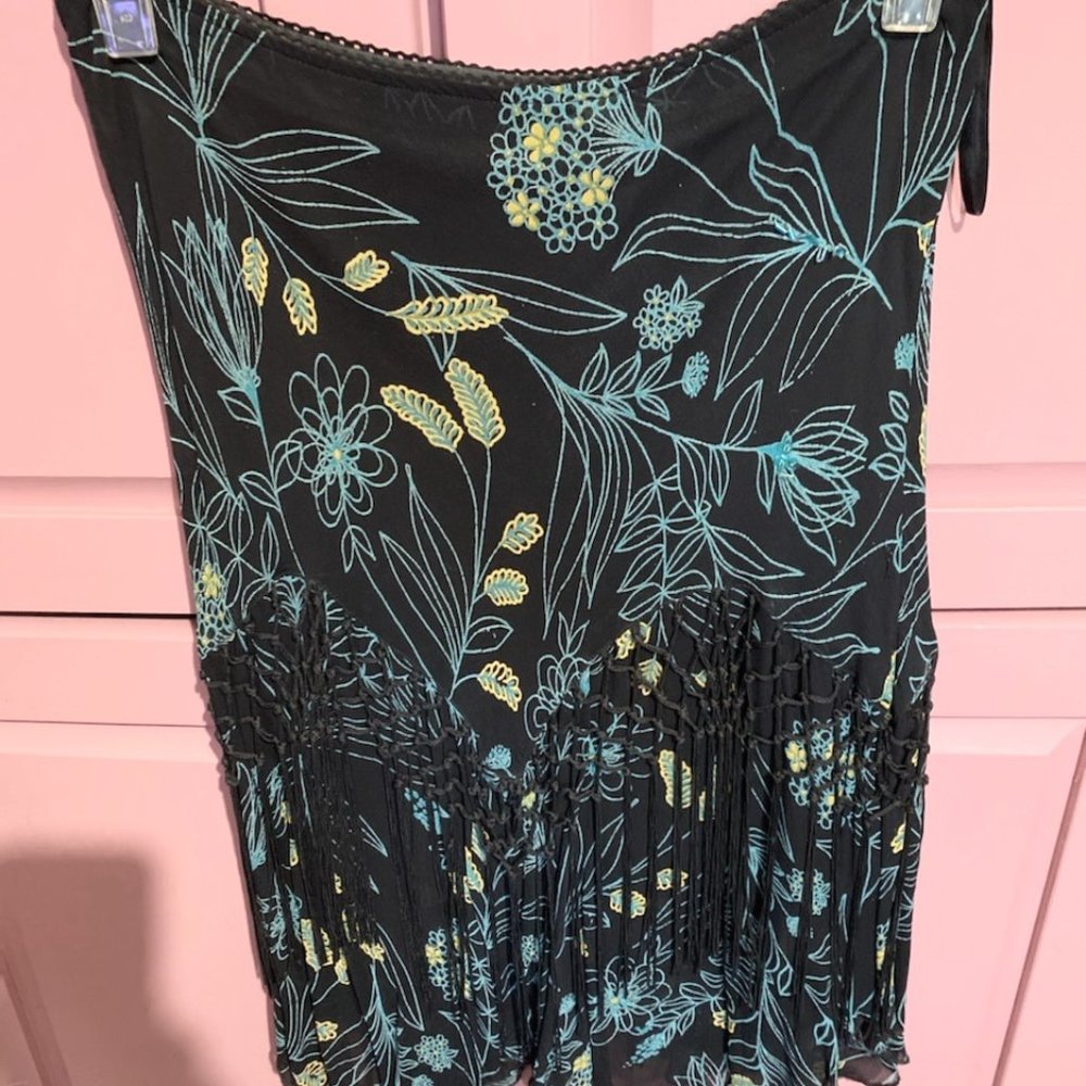Beautful calf length skirt with fringe detailing